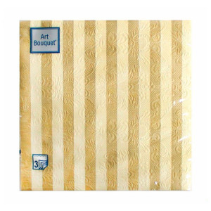 Салфетки декоративные Art Bouguet Барокко Полосы Золотые 37869 33*33 см 3 слоя 16 шт