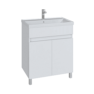 Тумба напольная SanStar Квадро 70 с умывальником Kirovit Фостер 70 фасад белый