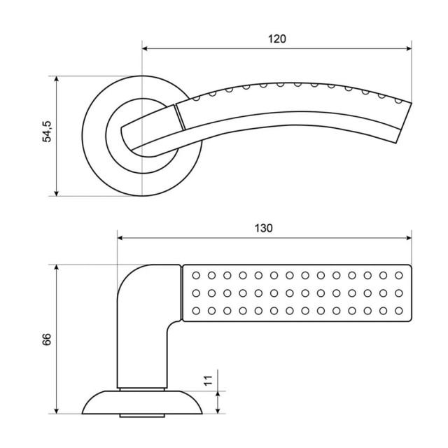 Ручка дверная Стандарт 26 SN/CP 14886 матовый никель/хром