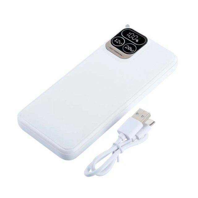 Powerbank Perfeo Atomic Age PF_E1473 10000 mAh/LED дисплей/PD + QC белый