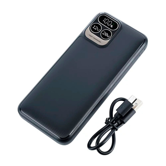 Powerbank Perfeo Atomic Age PF_E1474 10000 mAh/LED дисплей/PD + QC черный