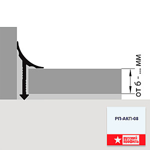 Профиль Русский профиль РП-АКП-08 6 мм анодированный золото матовый 2.7 м внутренний