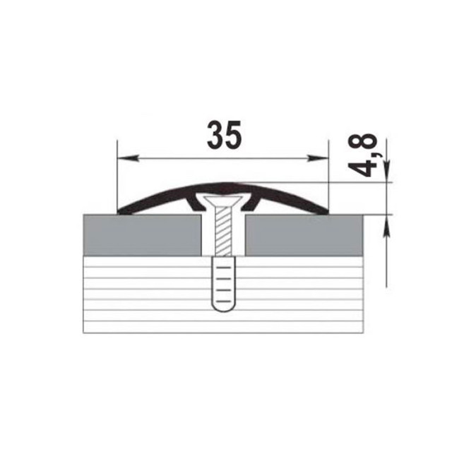 Порог Sanrelia В2Л П12 дуб филадельфия светлый 35 мм 1.35 м