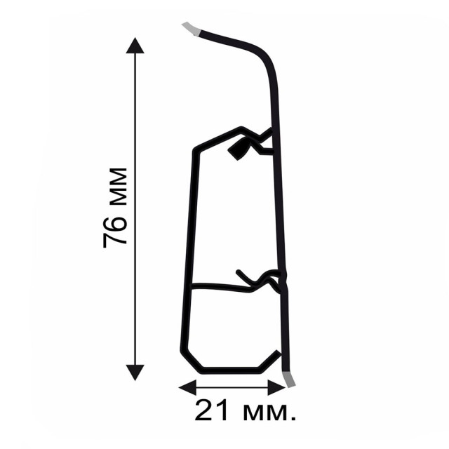 Плинтус Grace Qvant Q12 ясень норвежский 76*21*2200 мм