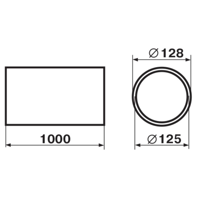 Воздуховод Zernberg 2010 жесткий круглый 125 мм 1 м