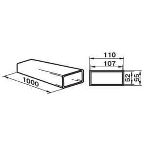 Воздуховод Zernberg 5010 жесткий плоский 110*55 мм 1 м