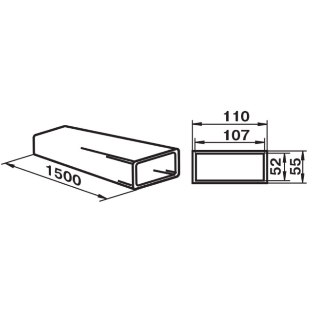 Воздуховод Zernberg 5015 жесткий плоский 110*55 мм 1.5 м