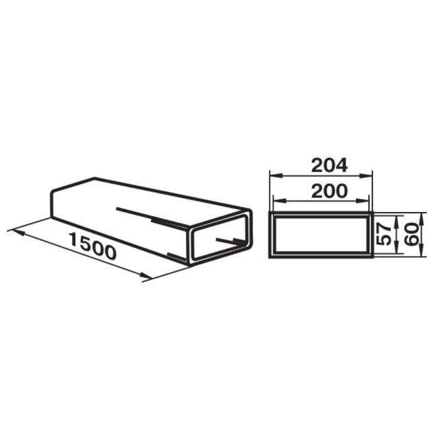 Воздуховод Zernberg 8015 жесткий плоский 204*60 мм 1.5 м