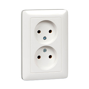 Розетка Schneider Electric Хит РС16-235-В двойная без заземления без шторок