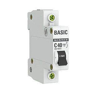 Автоматический выключатель EKF Basic ВА47-29 mcb4729-1-40C 12/120 1Р 40А