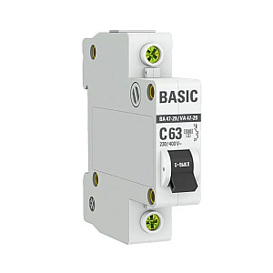 Автоматический выключатель EKF Basic ВА47-29 mcb4729-1-63C 12/120 1Р 63А