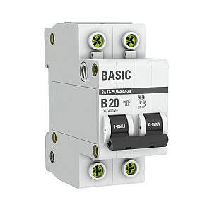 Автоматический выключатель EKF Basic ВА47-29 mcb4729-2-20C 2P 20А