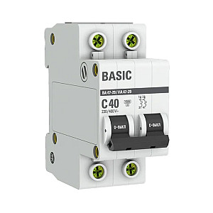 Автоматический выключатель EKF Basic ВА47-29 mcb4729-2-40C 2P 40А