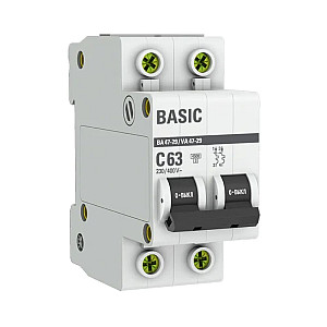 Автоматический выключатель EKF Basic ВА47-29 mcb4729-2-63C 2P 63А