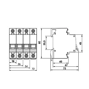 Автоматический выключатель EKF Basic ВА47-29 mcb4729-3-10C 3P 10А