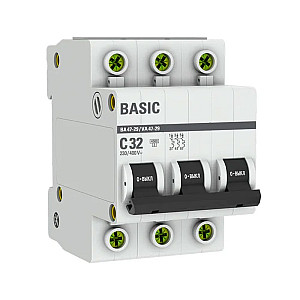 Автоматический выключатель EKF Basic mcb4729-3-32C ВА47-29 3P 32А 4.5кА х-ка С