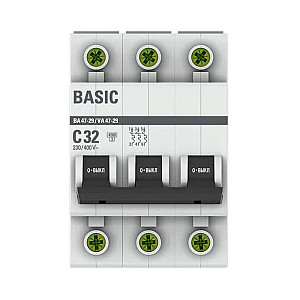 Автоматический выключатель EKF Basic mcb4729-3-32C ВА47-29 3P 32А 4.5кА х-ка С