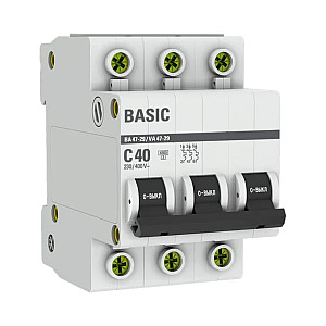 Автоматический выключатель EKF Basic ВА47-29 mcb4729-3-40C 3P 40А