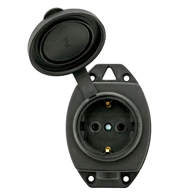 Колодка розеточная EKF Марс 2P+PE 16A IP44 с защитной крышкой каучуковая Колодка розеточная EKF Марс 2P+PE 16A IP44 с защитной крышкой каучуковая