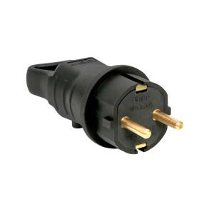 Вилка EKF Марс RPS-017-16-230-44 угловая 2P+PE 16A 230В IP44 каучук черная