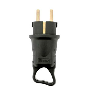 Вилка EKF Марс RPS-017-16-230-44 угловая 2P+PE 16A 230В IP44 каучук черная