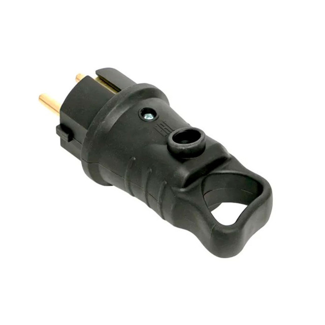 Вилка EKF Марс RPS-017-16-230-44 угловая 2P+PE 16A 230В IP44 каучук черная