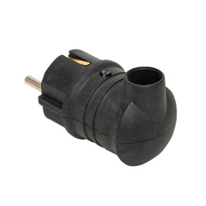 Вилка EKF PROxima RPS-017-16-230-44-r угловая 2P+PE 16A 230В IP44 каучук черная