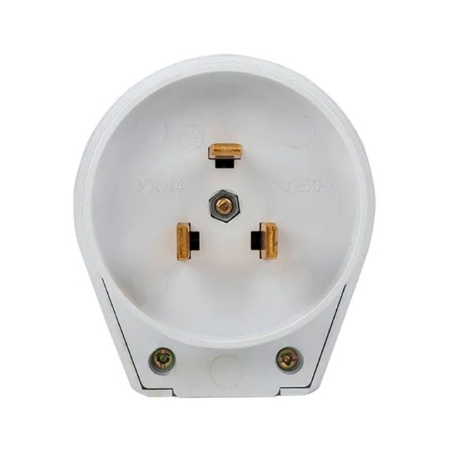 Вилка для разъема EKF PROxima AS-250-B-01 РШ-ВШ 32А 250В 2P+PE пластиковая белая