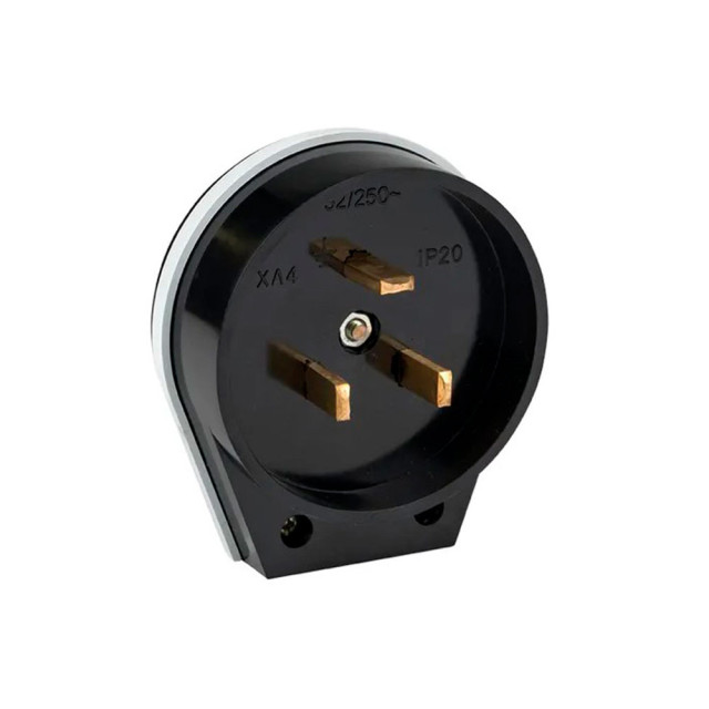 Вилка для разъема EKF PROxima AS-250-B-02 РШ-ВШ 32А 250В 2P+PE карболитовая черный