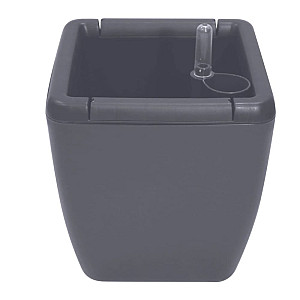 Горшок с автополивом InGreen Munchen Вулканический серый квадратный с внутренней вставкой 5 л
