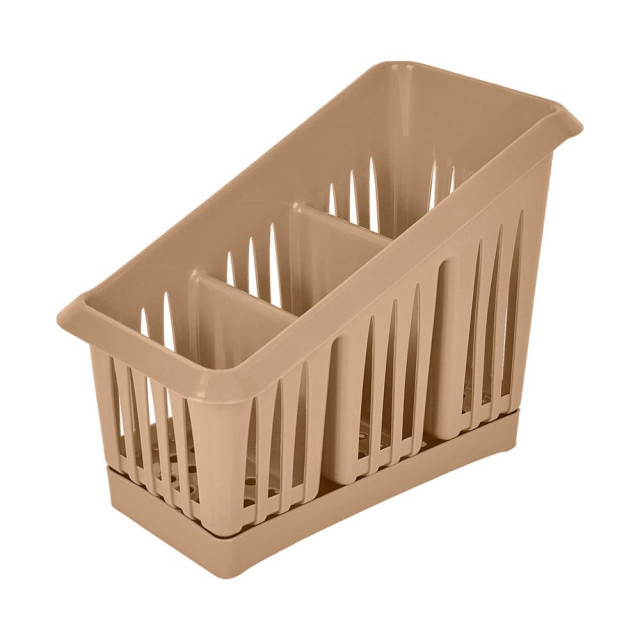 Сушилка для столовых приборов Plast Team PT156411015  3х-секционная шоколадный мокко