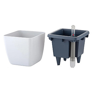 Горшок с автополивом InGreen Munchen Белоснежный жасмин квадратный с внутренней вставкой 1.5 л