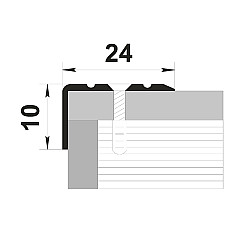 Порог угол Best Profile Д1 24*10 мм золото 1.35 м анодированный