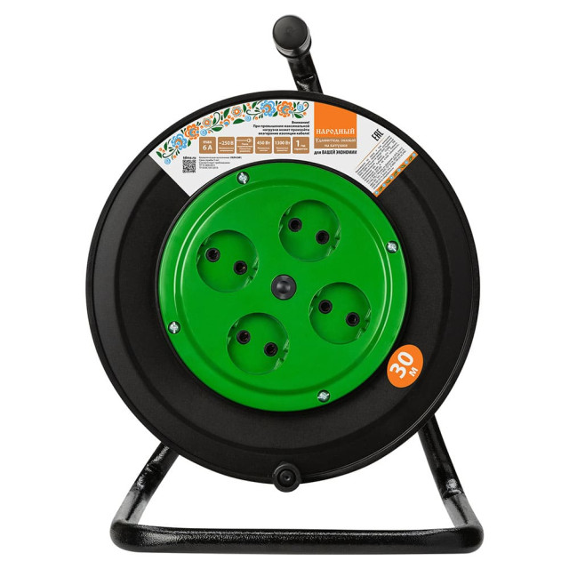 Удлинитель на катушке TDM Electric Народный SQ1307-0502 силовой 4 гнезда 30 м
