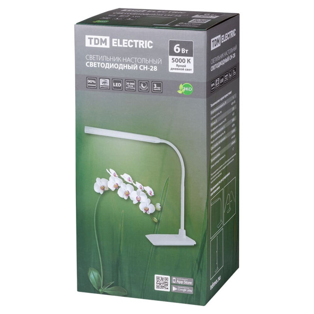 Светильник настольный TDM Electric СН-28 SQ0337-0094 сенсор-диммер белый