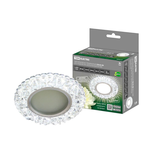 Светильник встраиваемый TDM Electric СВ 03-09 SQ0359-0137 MR16 50Вт G5.3 Led подсветка 3 Вт зеркальный/хром