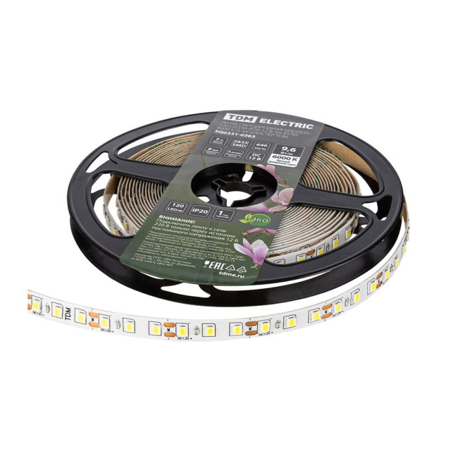 Лента TDM Electric SQ0331-0363 LED SMD2835-120 LED м-IP20-12 В-9.6 Вт м-6000К 5 м