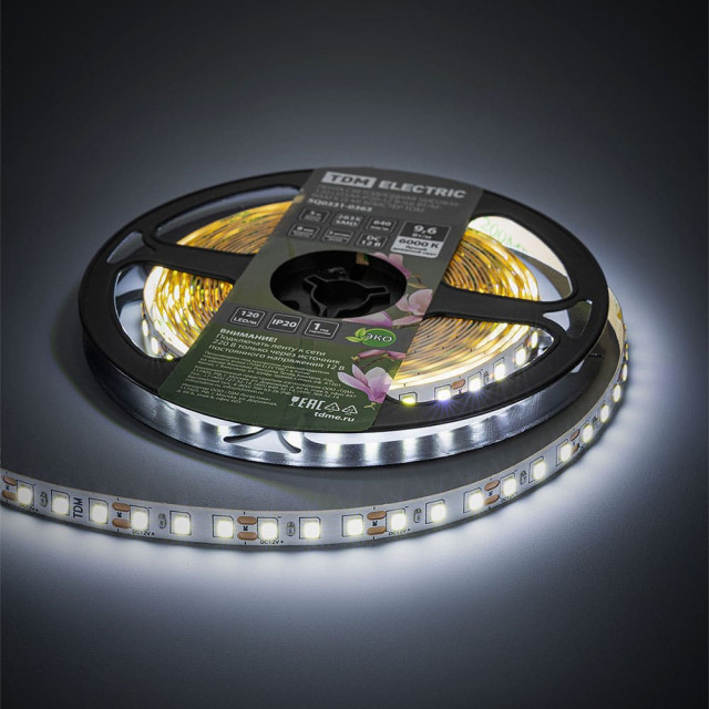 Лента TDM Electric SQ0331-0363 LED SMD2835-120 LED м-IP20-12 В-9.6 Вт м-6000К 5 м