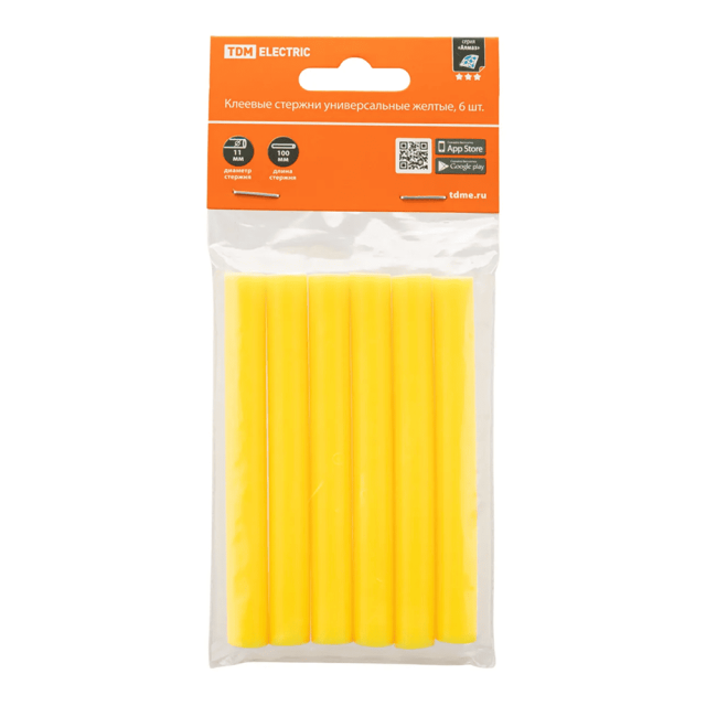Стержни клеевые TDM Electric Алмаз SQ1024-0516 желтые 11*100 мм 6 шт