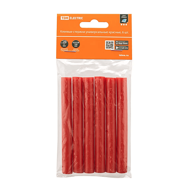 Стержни клеевые TDM Electric Алмаз SQ1024-0514 красный 11*100 мм 6 шт