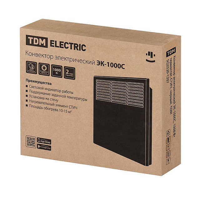 Конвектор электрический TDM Electric ЭК-1000С SQ2520-1207 черный