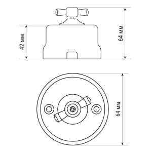 Выключатель поворотный TDM Electric Виви SQ1820-1006 2 клавиши с ручкой бантик белый