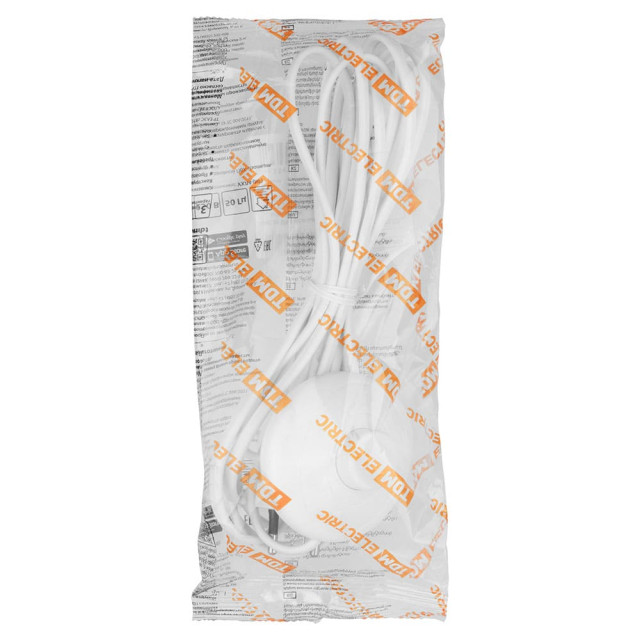 Шнур для бра TDM Electric SQ1305-1061 с ножным выключателем ШВВП-ВП 2*0.5 мм.кв белый 3.5 м