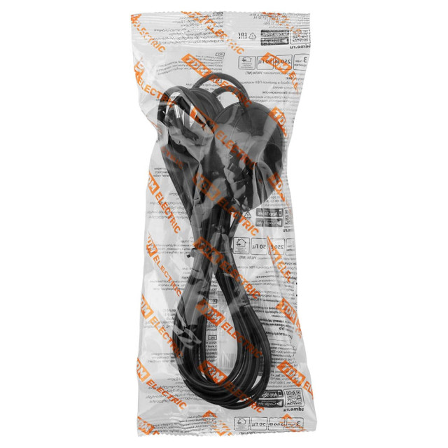 Шнур для бра TDM Electric SQ1305-1062 с ножным выключателем ШВВП-ВП 2*0.5 мм.кв черный 3.5 м