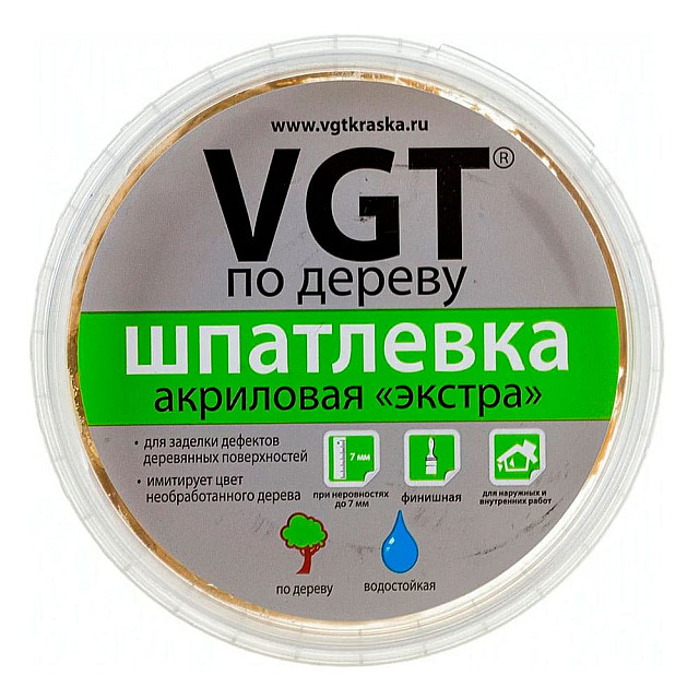 Шпатлевка VGT Экстра по дереву дуб 0.3 кг