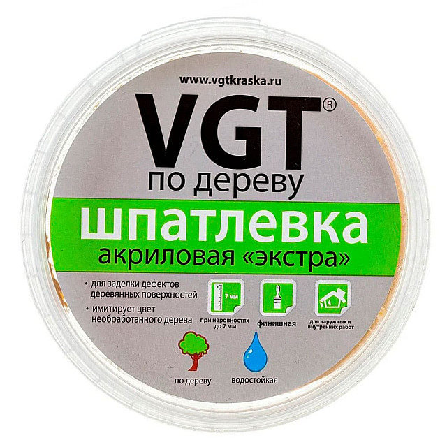 Шпатлевка VGT Экстра по дереву лиственница 0.3 кг