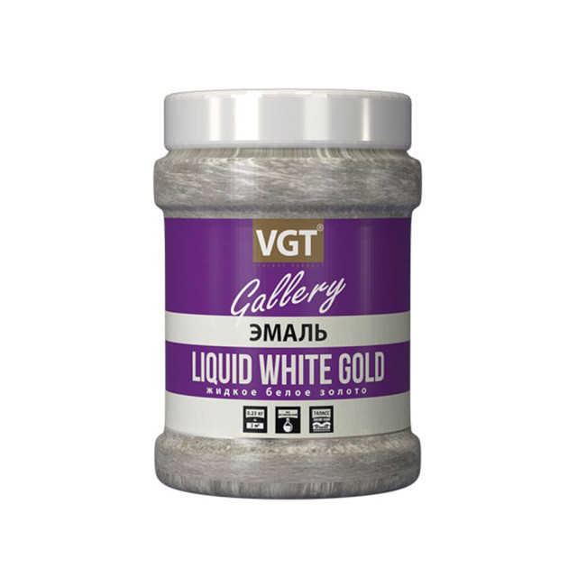 Эмаль перламутровая VGT ВД-АК-1179 универсальная жидкое белое золото 0.23 кг