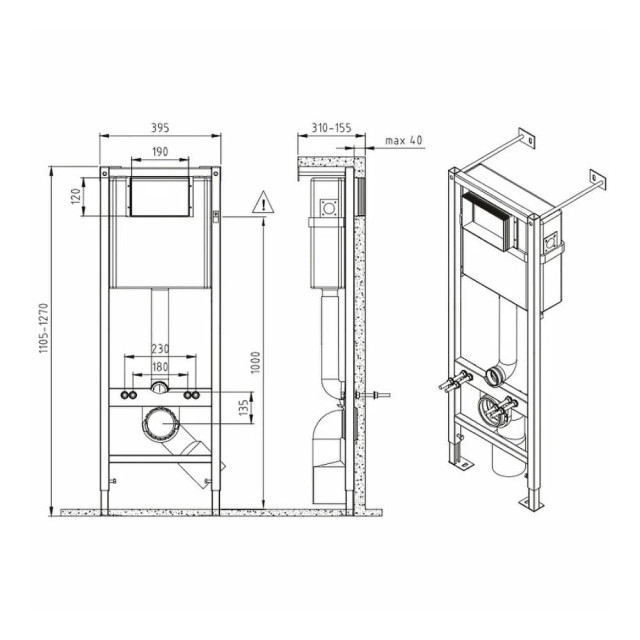 Инсталляция Vector Cersanit S-IN-MZ-VECTOR без клавиши смыва