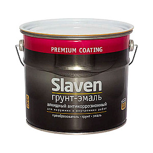 Грунт-эмаль Slaven по ржавчине белый 3.2 кг