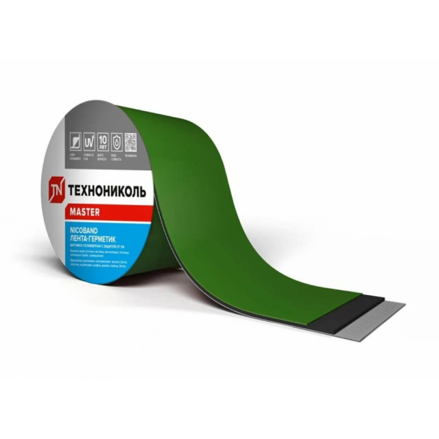 Лента герметизирующая ТехноНиколь Nicoband самоклеящаяся 15 см зеленая 10 м